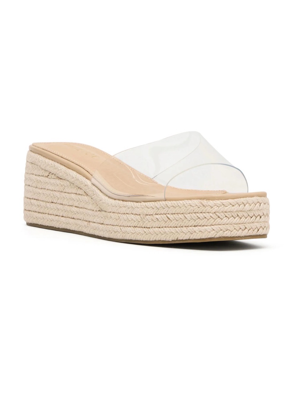 White Fox Boutique Woven Clear Strap Wedge Sandals
